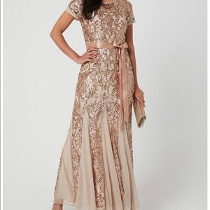 Gold Sequins Evening Dress